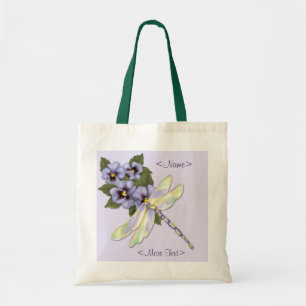 Bolso De Tela Pansies y libélula