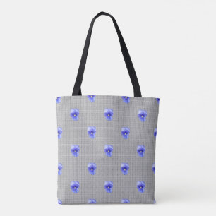 Bolso De Tela Pansy azul en gris