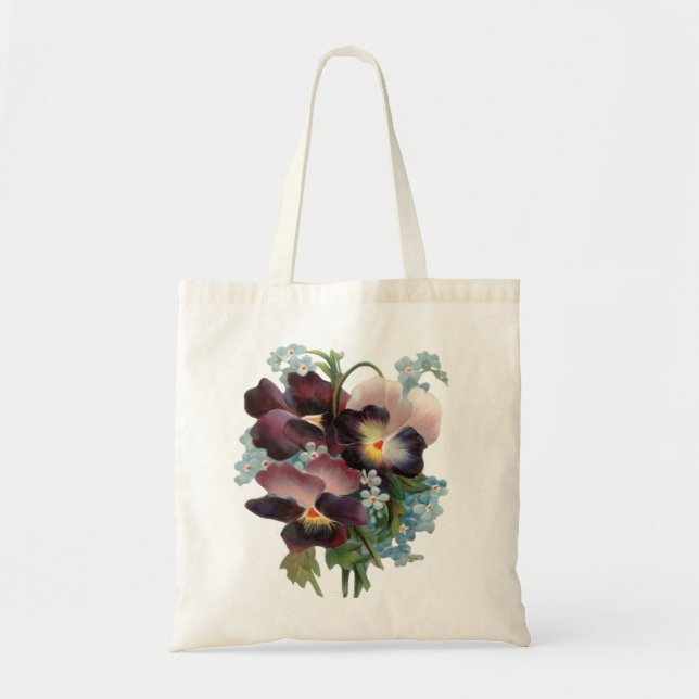Bolso De Tela Pansy Bouquet (Frente)