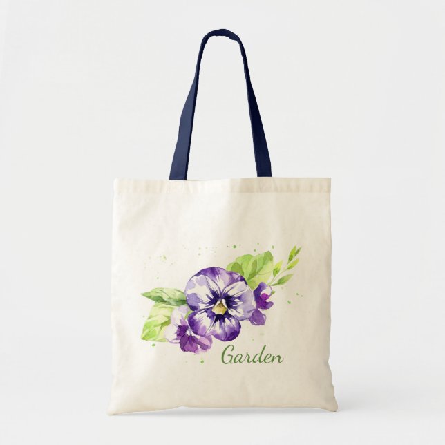 Bolso De Tela Pansy Floral (Frente)