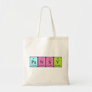Bolso De Tela Pansy nombre de tabla periódica