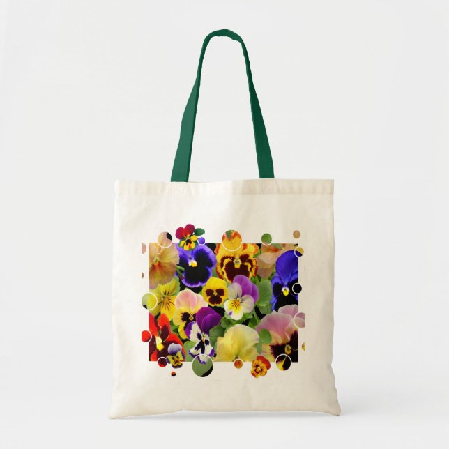 Bolso De Tela PANSY PATCHWORK ~ Tote presupuestario (Frente)