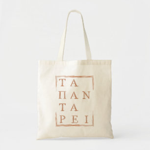 Bolso De Tela "Panta Rhei" Everything Flows Heraclitus Quote Tot