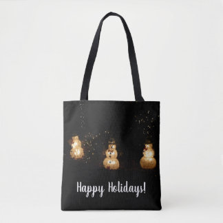 Bolso De Tela Pantalla de luz de vacaciones de Snowman