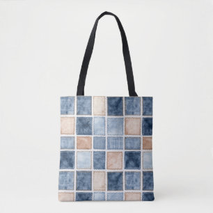 Bolso De Tela Pantalón de mezclilla azul crema falso