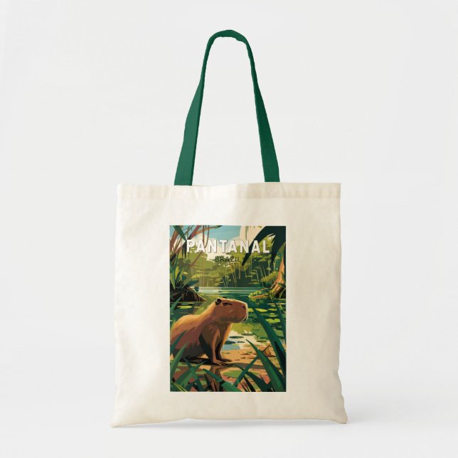 Bolso De Tela Pantanal Brasil Capybara Viaje de arte (Frente)