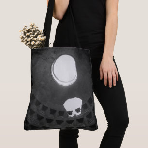 Bolso De Tela Panteón Cráneo Ligero Roma Italia Negro y Blanco