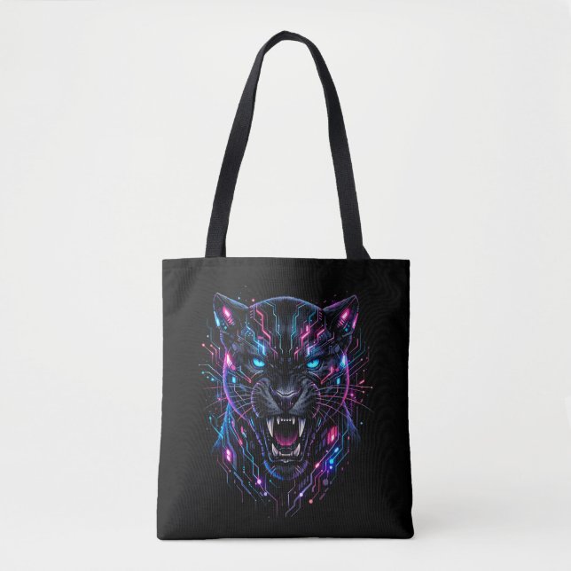 Bolso De Tela Pantera Cibernética (Anverso)