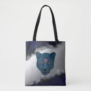 Bolso De Tela Pantera mística con Geode