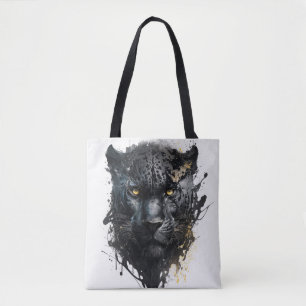Bolso De Tela Panther Retrato de Animales Pintando Vida Silvestr