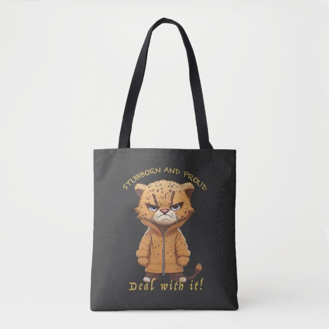 Bolso De Tela Panther Stubborn Deal With It Cute Adorable Funny (Anverso)