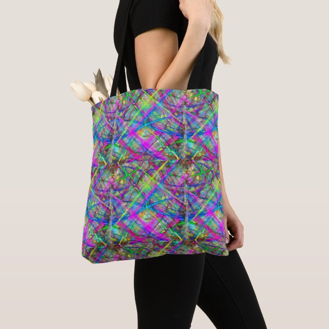 Bolso De Tela Pañuelo de cuadros neón (Detalle)