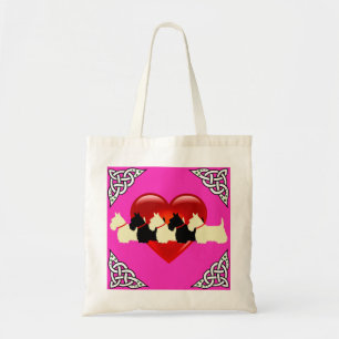 Bolso De Tela Pañuelo escocés negro/blanco, trenzado crédulo, co