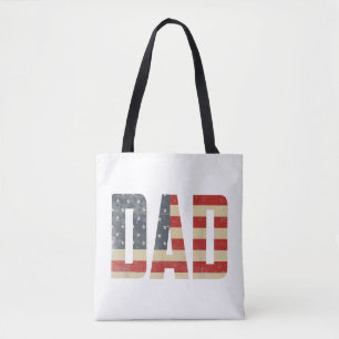 Bolso De Tela Papá Bandera Americana Patriótica Negrita Día del