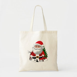 Bolso De Tela Papá Claus con un reno