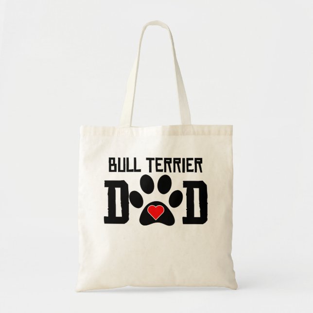Bolso De Tela Papá de bull terrier (Frente)