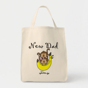 Bolso De Tela Papá de los gemelos y camisetas y regalos Chicas