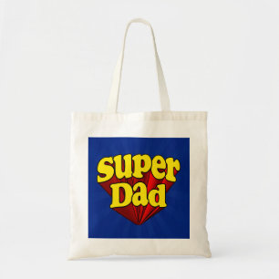 Bolso De Tela Papá estupendo, super héroe rojo/amarillo/el dí