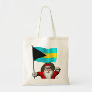Bolso De Tela Papá Noel con la bandera de las Bahamas