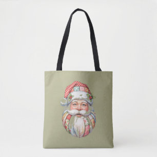 Bolso De Tela Papá Noel de patchwork Navidad Retro 
