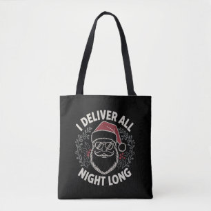 Bolso De Tela Papá Noel Divertido Entrego Toda La Noche Fiesta D