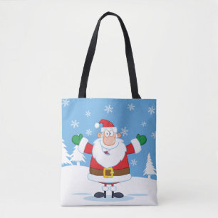 Bolso De Tela Papá Noel en escena invernal nevada