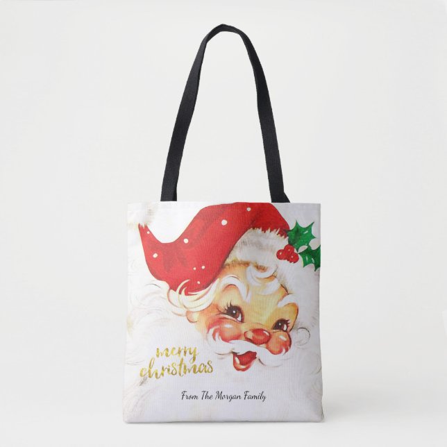 Bolso De Tela Papá Noel Feliz Navidad (Anverso)