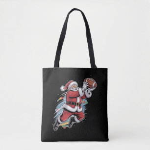 Bolso De Tela Papá Noel jugando fútbol americano Navidad 
