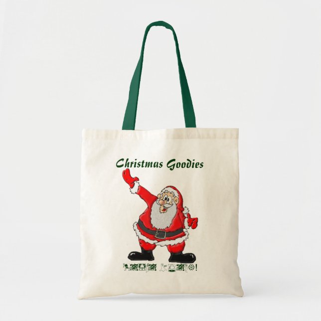 Bolso De Tela Papá Noel, Papá Regalos de Navidad (Frente)