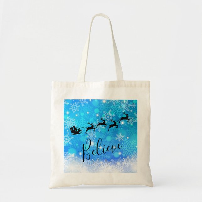 Bolso De Tela Papá Noel y su reno volador - Créanlo (Frente)