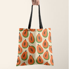 Bolso De Tela Papaya Tropical Naranja Cálida