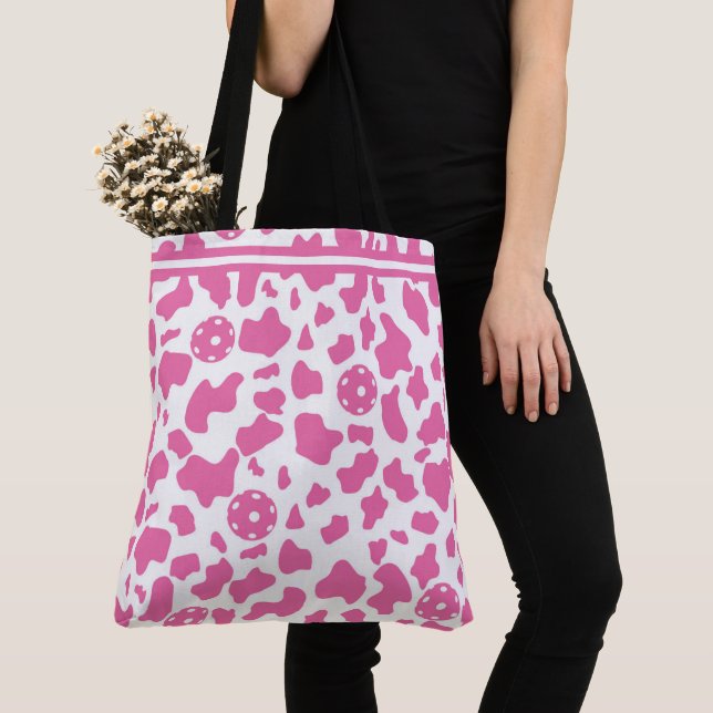 Bolso De Tela 🍓 🐄 Papel de bolas y fresas (Detalle)