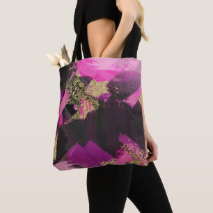 Bolso De Tela Papel de regalo destellante de oro negro rosa mode