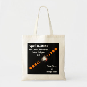 Bolso De Tela Papel eclipse solar total de 2024