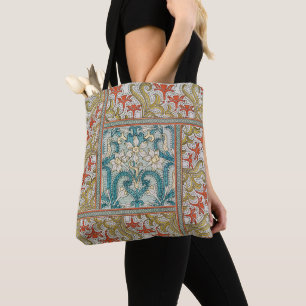 Bolso De Tela Papel tapiz de flores de Daffodil chintz art nouve