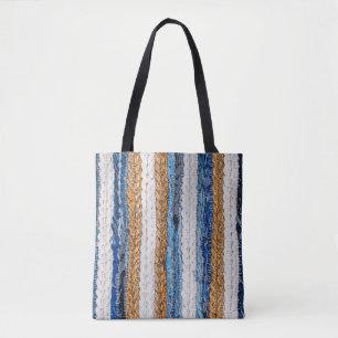 Bolso De Tela Papeleo de denim: alfombra de jeans reciclados.