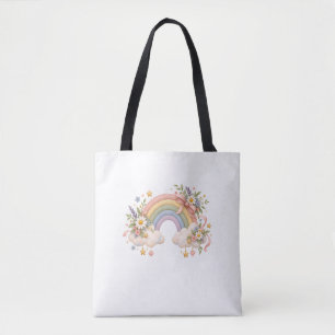 Bolso De Tela Papelería Arcoíris Pastel