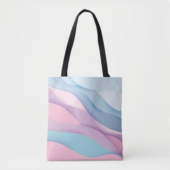 Bolso De Tela Paper art cartoon abstract waves. Paper carve back (Anverso)
