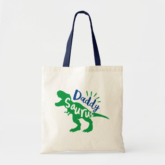 Bolso De Tela Papi Saurus T-Rex Silhouette (Frente)