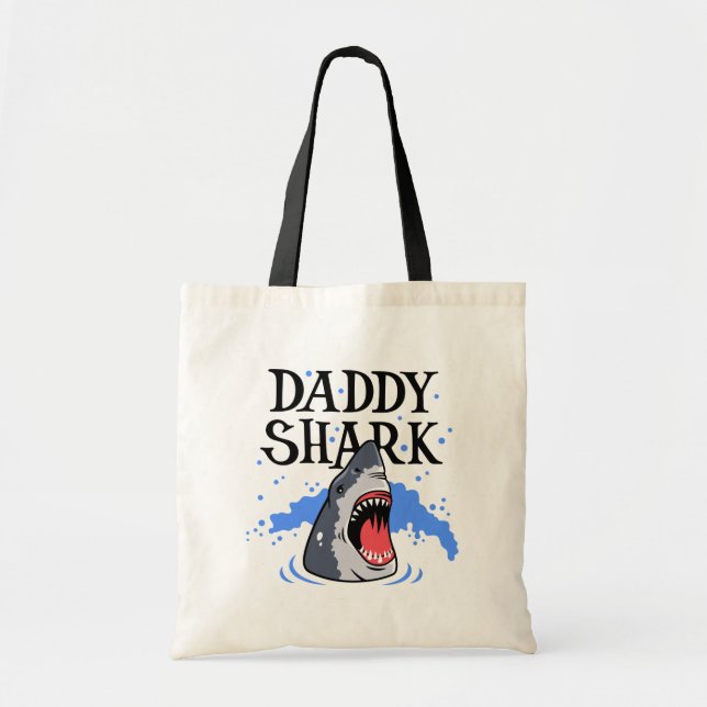 Bolso De Tela Papi Tiburón - Gran Blanco (Frente)
