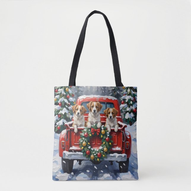 Bolso De Tela Papillon Christmas Red Truck Holiday (Anverso)