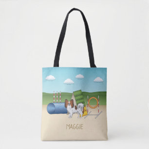 Bolso De Tela Papillon de Agilidad de Sable Rojo con Nombre Pers