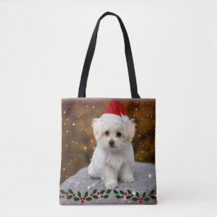 Bolso De Tela Papúa maltesa celebra a Navidades