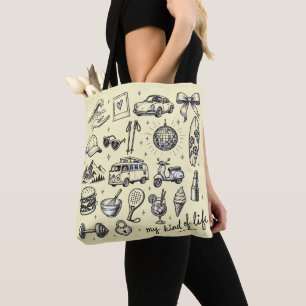 Bolso De Tela Paquete de Clipart de Estilo de Vida Dibujado a Ma