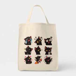 Bolso De Tela Paquete de Stickers de Reacción Divertida de Gato 