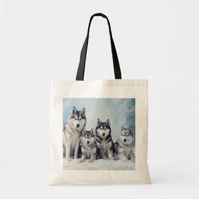 Bolso De Tela Paquete Husky Siberian (Frente)