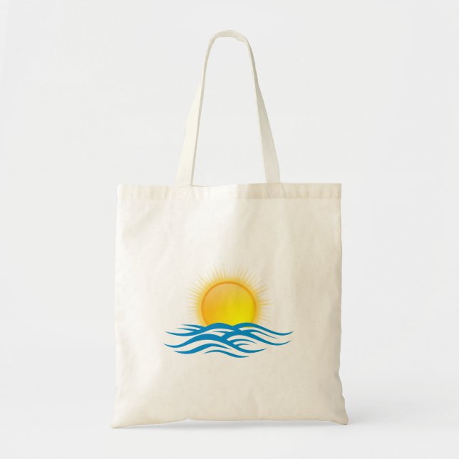 Bolso De Tela Paquete Único De Diseño De Sol Y Océano (Frente)