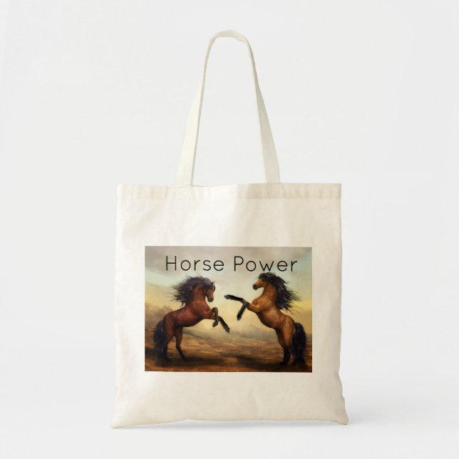 Bolso De Tela par de caballos salvajes (Frente)
