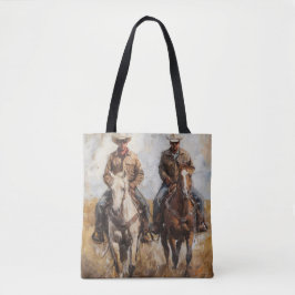 Bolso De Tela Par de vaqueros en caballos