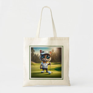 Bolso De Tela "Par-tee Time: ¡La flor de golf del gato de Guay!"
